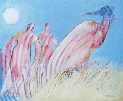 Reiher - 50 x 60 - Oel - 1999 (verkauft)